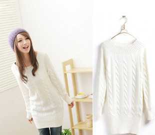 特價商品! 外貿(mào)訂單 麻花圓領(lǐng)針織長版毛線洋裝毛衣 九色_世界工廠網(wǎng)中國產(chǎn)品信息庫