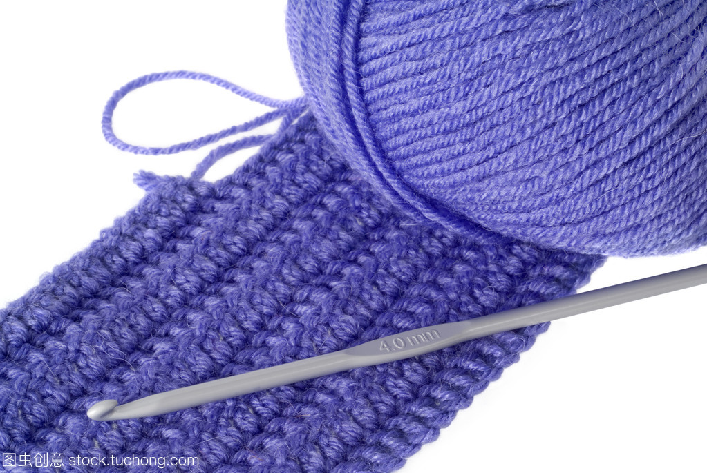 鉤針編織、 針織上衣和藍色紗