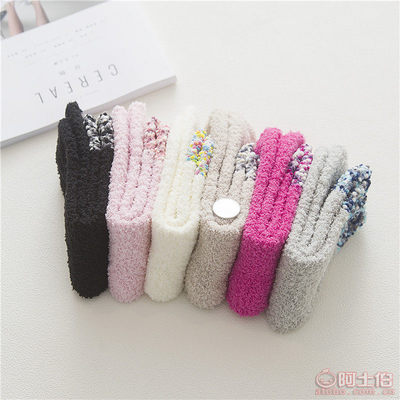 【秋冬新款堆堆襪棉中筒女襪珊瑚絨菊花紗唯美復古女襪廠家直銷】諸暨市恩霄針織品網店 - 產品庫