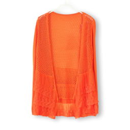 馨慧依2012秋冬新品熱賣：后背層層蕾絲無扣針織開衫